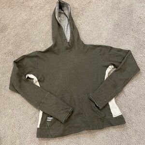 Olive Green Hoodie with Cream Accents